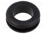 Grommet; Ømount.hole: 22mm; Øhole: 16mm; black; 0÷80°C; PVC ESSENTRA