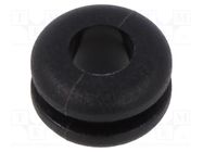 Grommet; Ømount.hole: 8mm; Øhole: 5mm; black; 0÷80°C; PVC; Øout: 11mm ESSENTRA