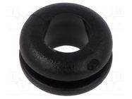 Grommet; Ømount.hole: 9mm; Øhole: 6mm; black; 0÷80°C; PVC ESSENTRA