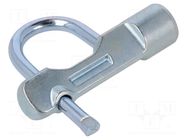Padlock; shackle; A: 85mm; B: 38mm; C: 7mm; Key code: T9 RST ROZTOCZE