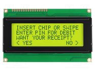 Display: LCD; alphanumeric; STN Positive; 20x4; yellow-green; LED NEWHAVEN DISPLAY INTERNATIONAL