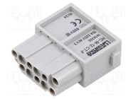 Connector: HDC; female; 250V; 10A; PIN: 12; crimped; -40÷125°C PHOENIX CONTACT