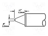 Tip; conical; 2mm; 510°C; for soldering station METCAL