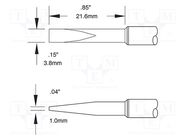 Tip; chisel; 3.8x22mm; 510°C; for soldering station METCAL