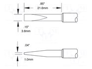 Tip; chisel; 3.8x22mm; 510°C; for soldering station METCAL