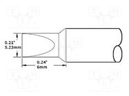 Tip; chisel; 5mm; 510°C; for soldering station METCAL