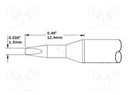 Tip; chisel; 1.4mm; 510°C; for soldering station METCAL