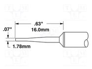 Tip; chisel; 1.6x15mm; 468°C; for soldering station METCAL