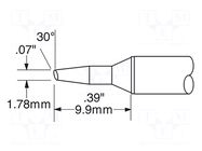 Tip; bevel; 1.8mm; 357°C; for soldering station METCAL