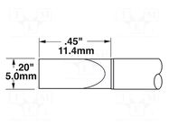 Tip; chisel; 5x11.4mm; 302°C; for soldering station METCAL