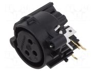 Connector: XLR; socket; female; PIN: 3; angled 90°; THT; black; 6A NEUTRIK