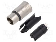 Connector: XLR; plug; female; PIN: 3; straight; for cable; soldering NEUTRIK