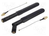 Antenna; black; SMA; 50W; 600÷2700MHz; 50Ω; 100mm; 5dBi; -40÷60°C QOLTEC