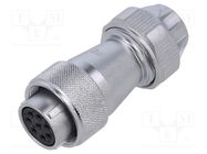 Plug; WF20; female; PIN: 8; IP67; 9÷10.5mm; 10A; soldering; for cable WEIPU