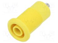 Connector: 4mm banana; socket; 24A; 1kV; yellow; nickel plated STÄUBLI