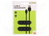 Set of clips; black; Cable P-clips; 2pcs; 6.2mm Goobay