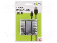 Set of clips; black; Cable P-clips; 2pcs; fivefold,self-adhesive GOOBAY