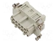Connector: HDC; contact insert; female; CCE; PIN: 10; 16A; 600V ILME