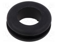 Grommet; Ømount.hole: 18mm; Øhole: 12mm; black; -40÷125°C; EPDM ESSENTRA