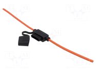 Fuse holder; 19mm; 30A; Leads: cables; 58V; Wire colour: orange OPTIFUSE