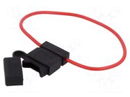 Fuse holder; 19mm; 15A; Leads: cables; 58V; Wire colour: red OPTIFUSE