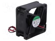 Fan: DC; axial; 24VDC; 60x60x25mm; 39.93m3/h; 35.1dBA; ball; 5200rpm SUNON