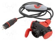 Transition: adapter cable; 2P+PE; 230VAC; 16A; PIN: 3 PCE