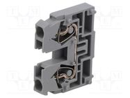 Splice terminal: rail; 0.08÷4mm2; ways: 1; grey; spring clamp; 500V WAGO