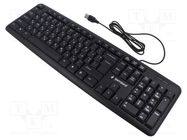 Keyboard; black; USB A; wired,UA layout; Len: 1.5m; No.of butt: 104 GEMBIRD