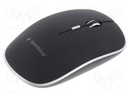 Optical mouse; black; USB A; wireless; 10m; No.of butt: 4 GEMBIRD