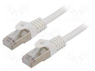 Patch cord; F/UTP; 6; stranded; CCA; PVC; white; 0.25m; RJ45 plug GEMBIRD