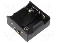 Holder; D,R20; Batt.no: 2; 6F22 type; black Goobay