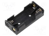 Holder; AAA,R3; Batt.no: 2; soldering lugs; black Goobay