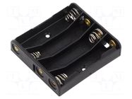 Holder; AAA,R3; Batt.no: 4; soldering lugs; black GOOBAY