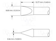 Tip; chisel; 8mm; 468°C; for soldering station METCAL