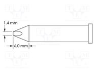 Tip; chisel; 1.4mm; for soldering station METCAL