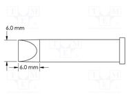 Tip; chisel; 6mm; for soldering station METCAL