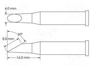 Tip; hoof; 4mm; for soldering station METCAL