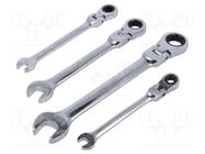 Wrenches set; combination spanner,with ratchet,with joint BM GROUP