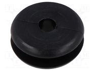 Grommet; Ømount.hole: 9.6mm; Øhole: 4mm; black; 0÷80°C; PVC ESSENTRA