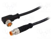 Connection lead; M8; PIN: 3; 5m; plug; 4A; 0800; -25÷80°C; PUR; IP67 LUTRONIC