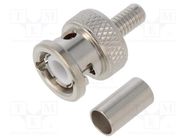 Connector: BNC; plug; male; straight; 50Ω; RG14,RG58; crimped; PTFE RADIALL