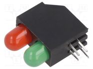 LED; in housing; 5mm; No.of diodes: 2; red/yellow-green; 30mA; 60° OPTOSUPPLY