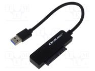 USB to SATA adapter; PnP; SATA 22pin female,USB A plug; 0.19m QOLTEC