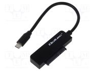 USB to SATA adapter; PnP; SATA 22pin female,USB A plug; 0.19m QOLTEC