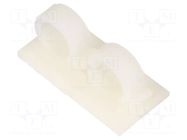 Self-adhesive cable holder; ØBundle : 18mm; polyamide; natural HELLERMANNTYTON