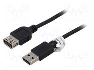 Cable; USB 2.0; USB A socket,USB A plug; 1.8m; black; Core: Cu Goobay