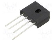 Bridge rectifier: single-phase; Urmax: 100V; If: 6A; Ifsm: 150A DC COMPONENTS