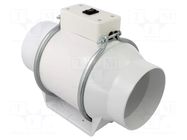 Fan: AC; axial; 230VAC; Ø98mm; 180÷160m3/h; 48dBA; slide; IPX2; white DOSPEL S.A.