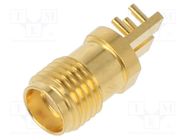 Connector: SMA; plug; female; straight; 50Ω; SMT; for cable; PTFE AMPHENOL RF